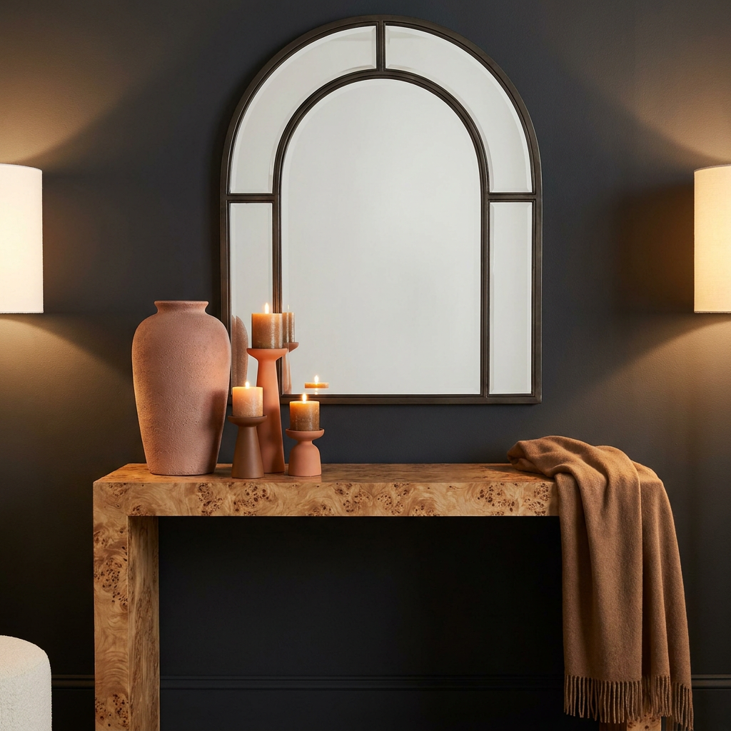 Burl Wood Console Table
